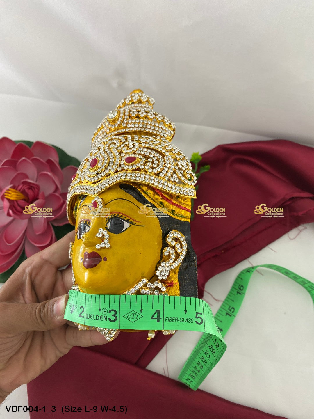 varalakshmi amman face decorations goldencollections Size: 9 x 4.5, Color: White, Style: Face Image 3