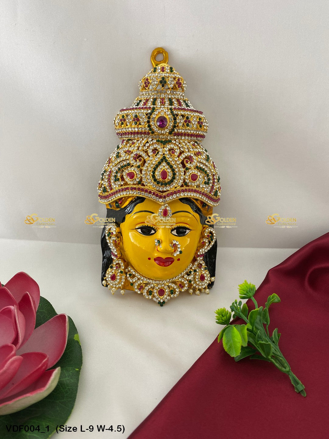 varalakshmi amman face decorations goldencollections Size: 9 x 4.5, Color: Multi, Style: Face Image 1