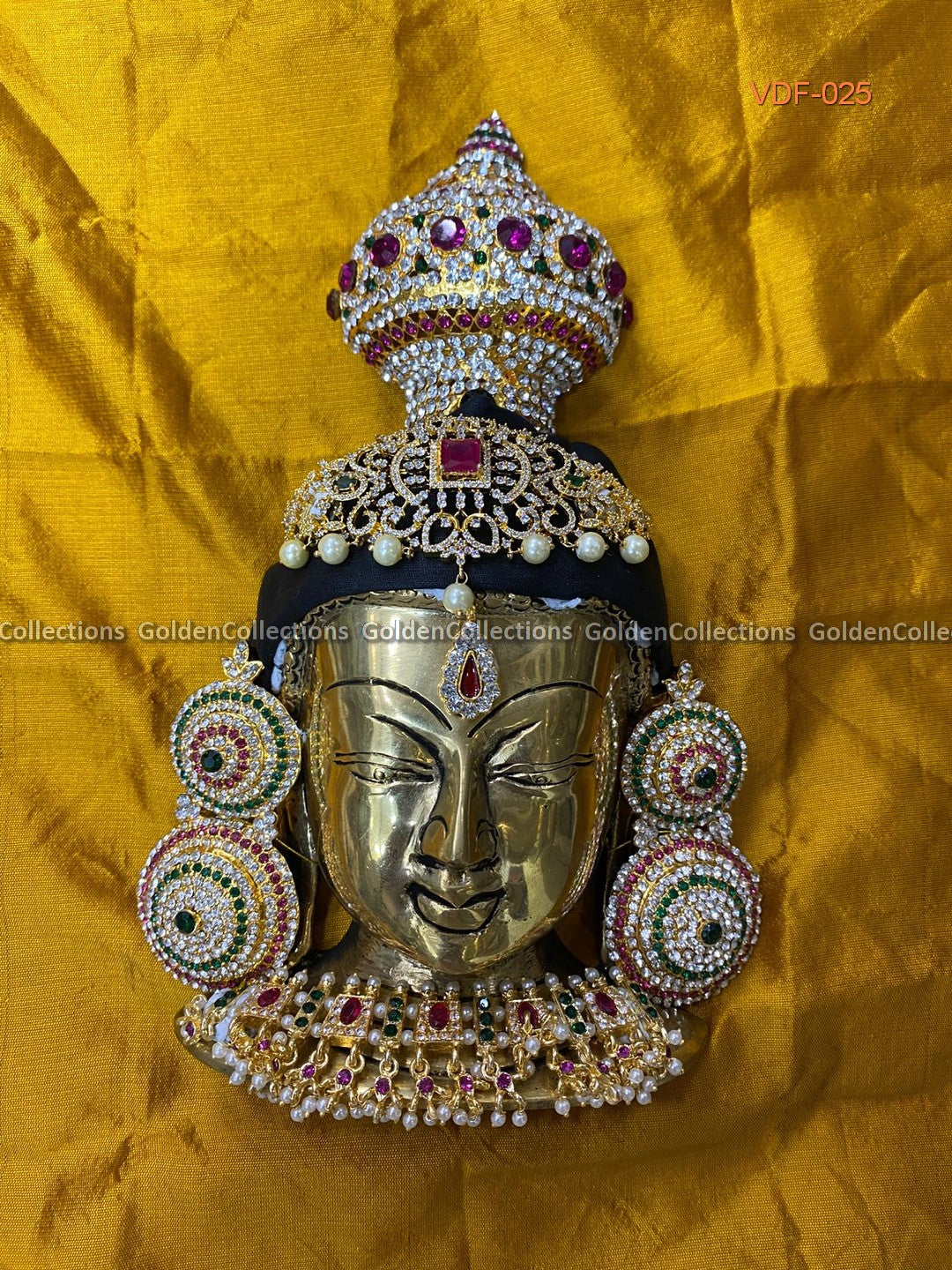 Varalakshmi Ammavari Brass Face - Stone Decorative For Pooja  3