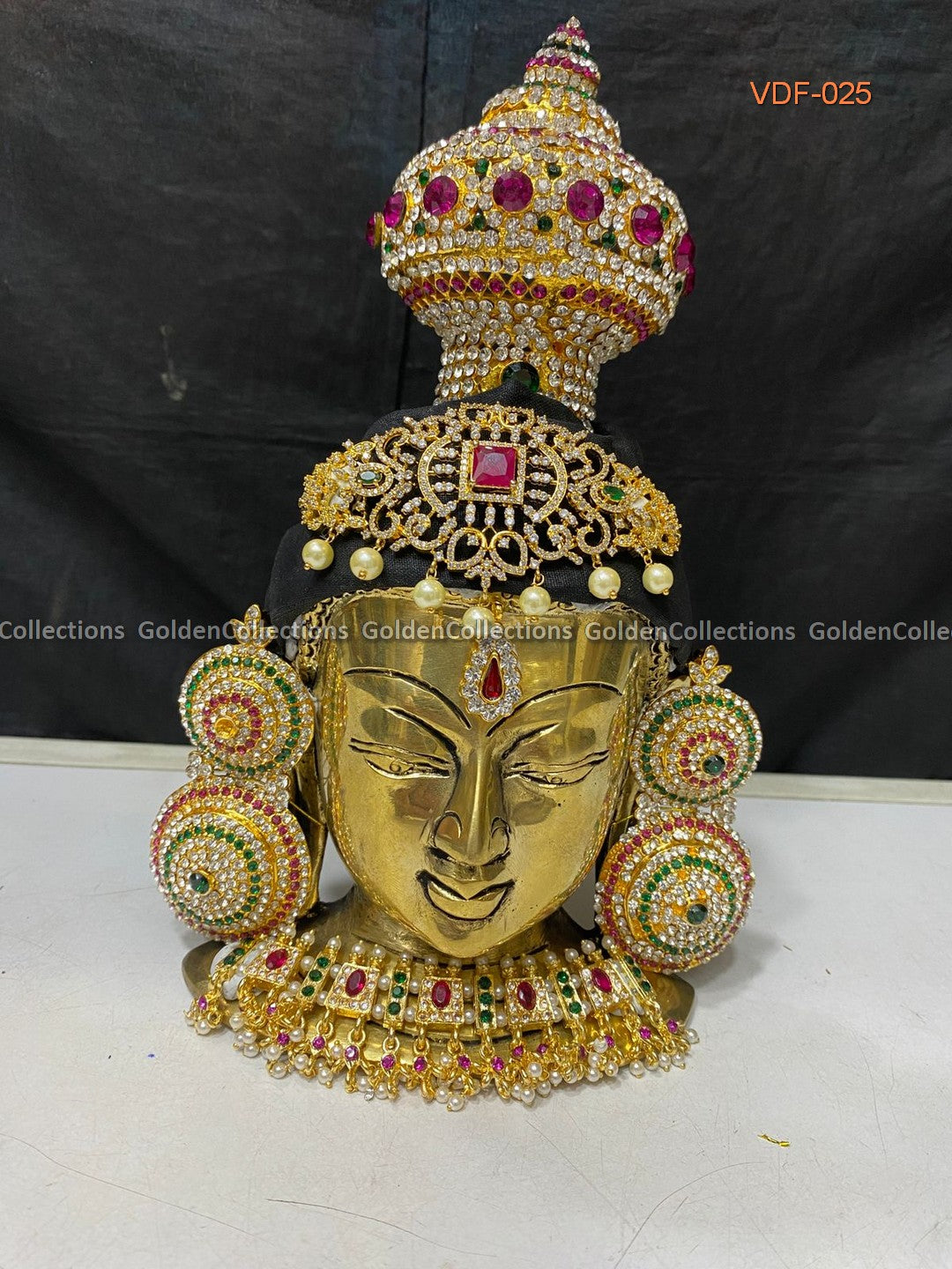 Varalakshmi Ammavari Brass Face - Stone Decorative For Pooja  3