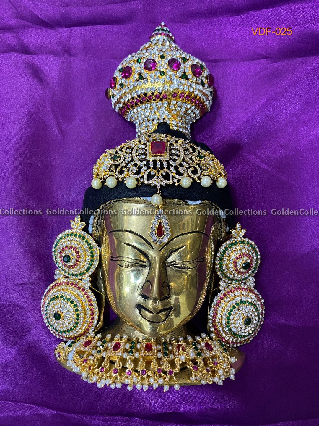 Varalakshmi Ammavari Brass Face - Stone Decorative For Pooja  4