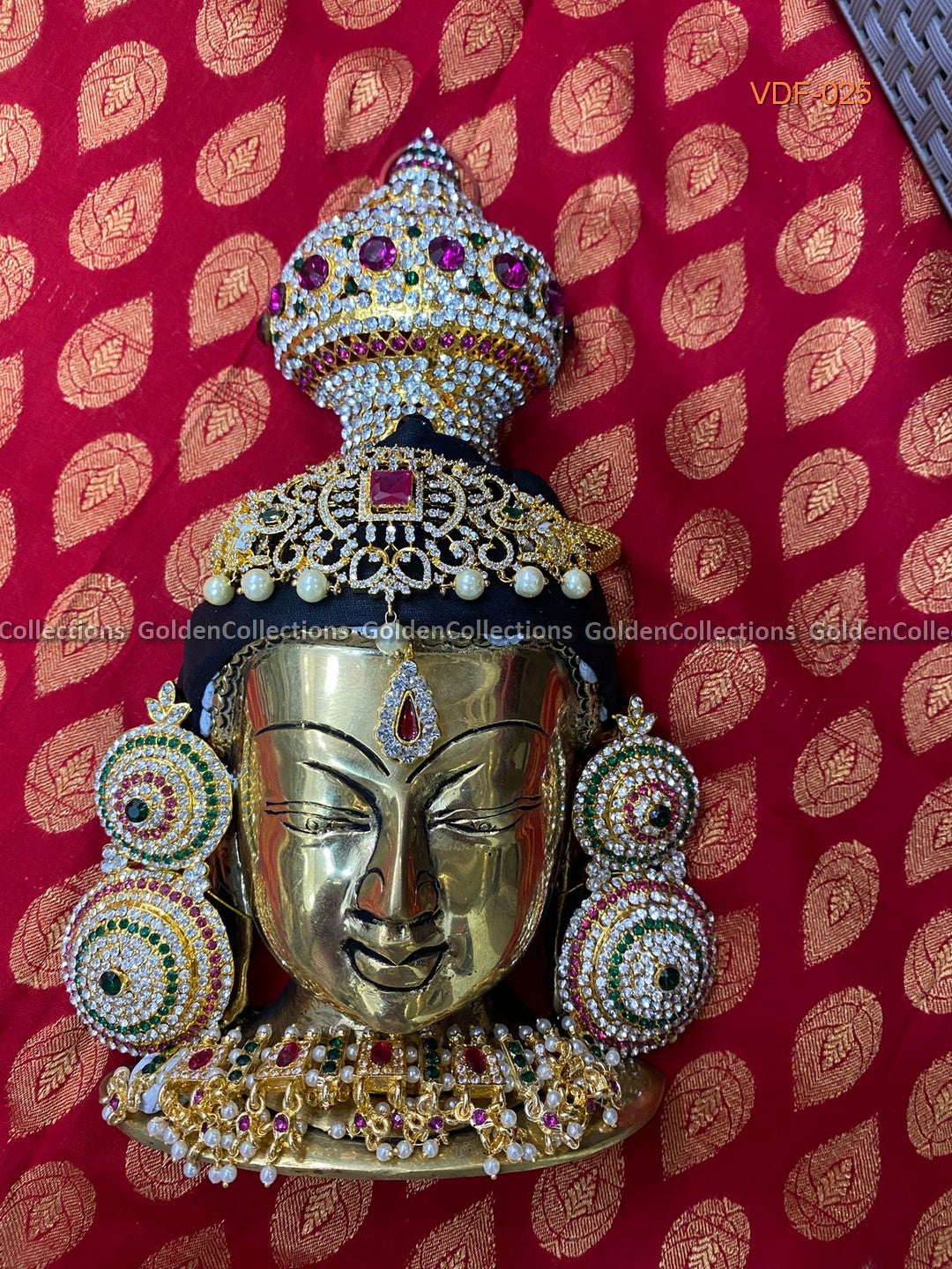 Varalakshmi Ammavari Brass Face - Stone Decorative For Pooja  5