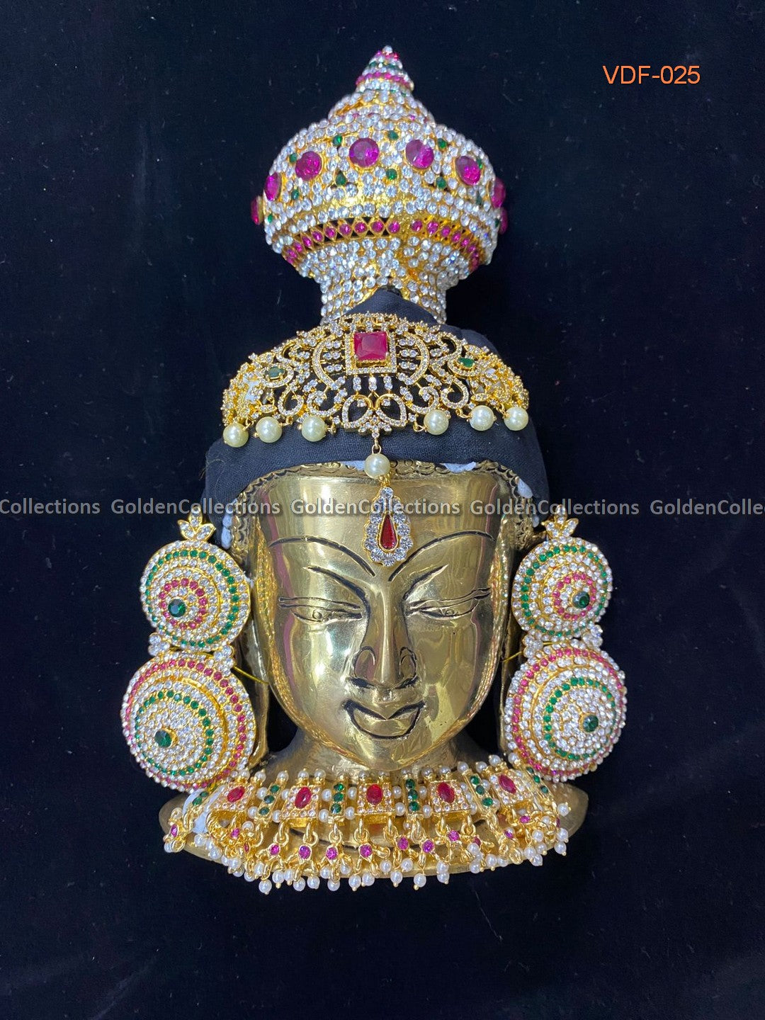 Varalakshmi Ammavari Brass Face - Stone Decorative For Pooja  7