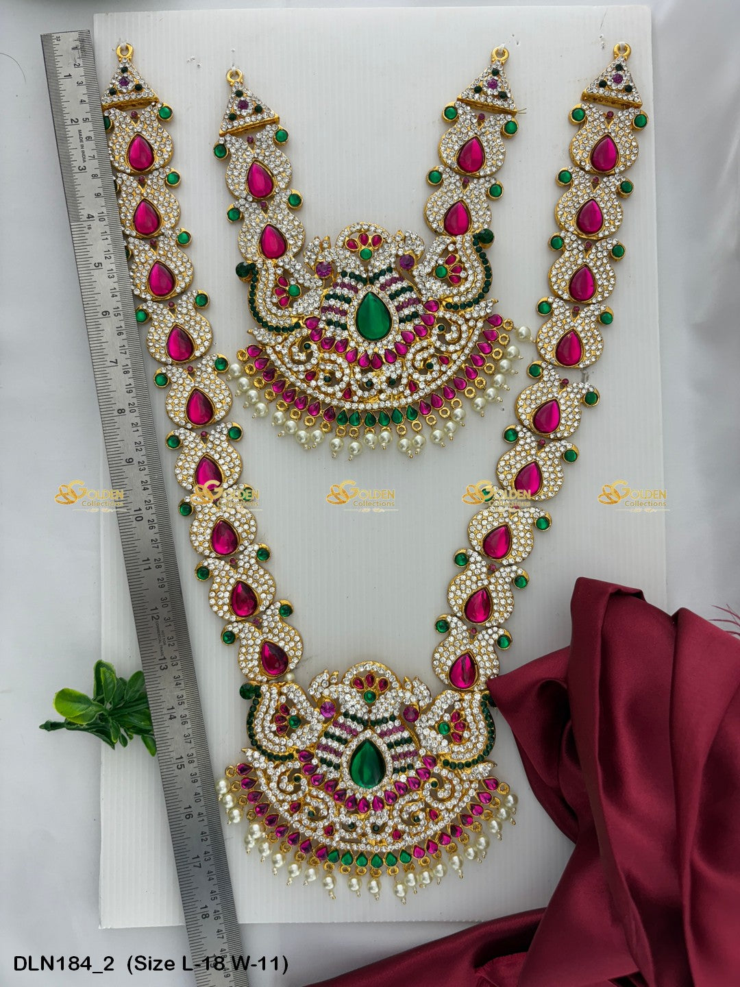 Varalakshmi Deity Long Necklace Size: 18 X 11, Color: Multi, Style: 2 Step Image 2