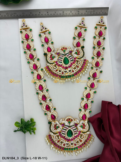 Varalakshmi Deity Long Necklace Size: 18 X 11, Color: Multi, Style: 2 Step Image 3