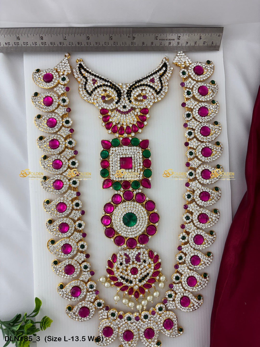 Varalakshmi Divine Long Necklace Goldencollections Size: 13.5 X 8, Color: Multi, Style: Chest Image 3