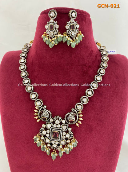 Victorian Necklace Set : Trendy Necklace Charms Golden Collections 