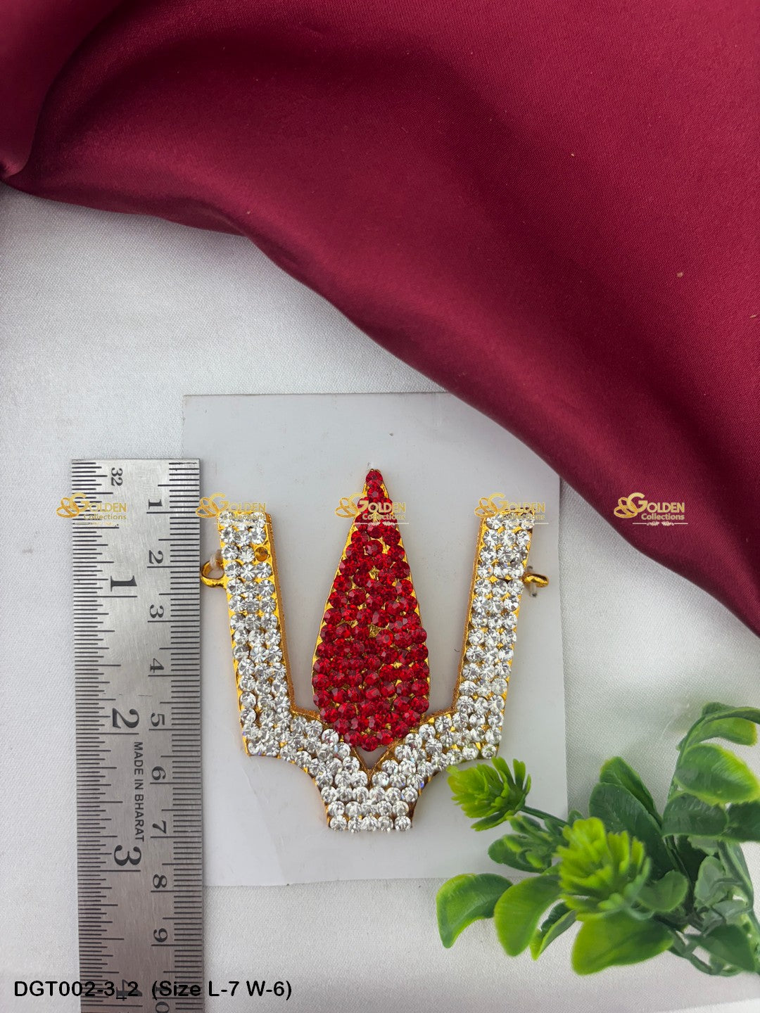 Vishnu Bindi Goldencollections Size: 7 x 6, Color: Multi, Style: Balaji Namam Image 2