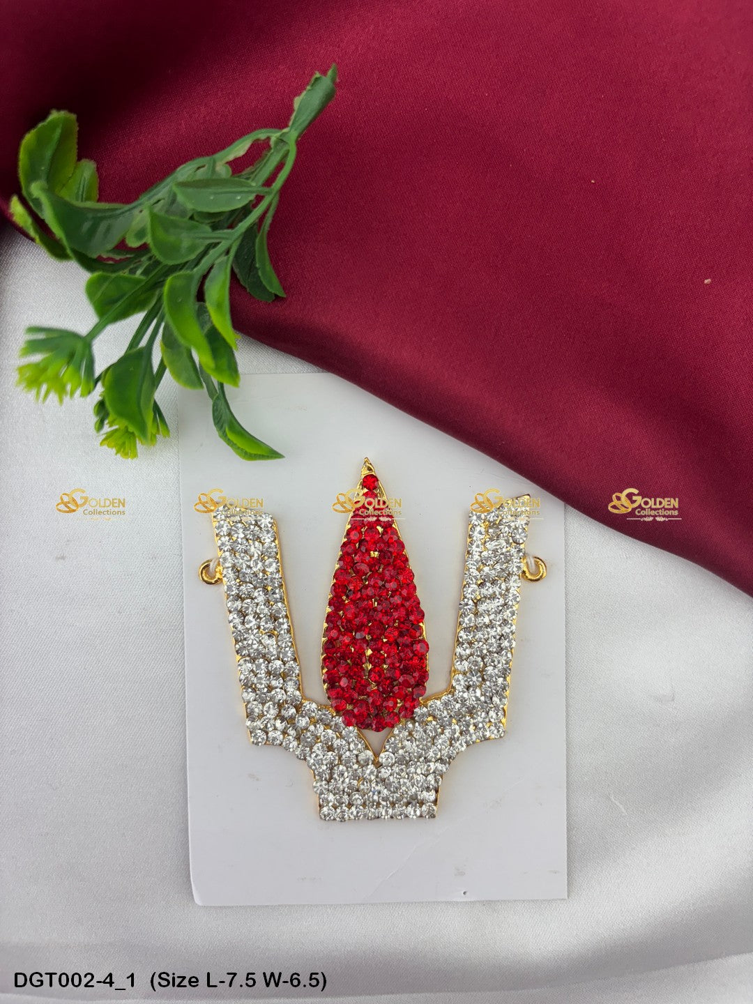 Vishnu Bindi Goldencollections Size: 7.5 x 6.5, Color: Multi, Style: Balaji Namam Image 1