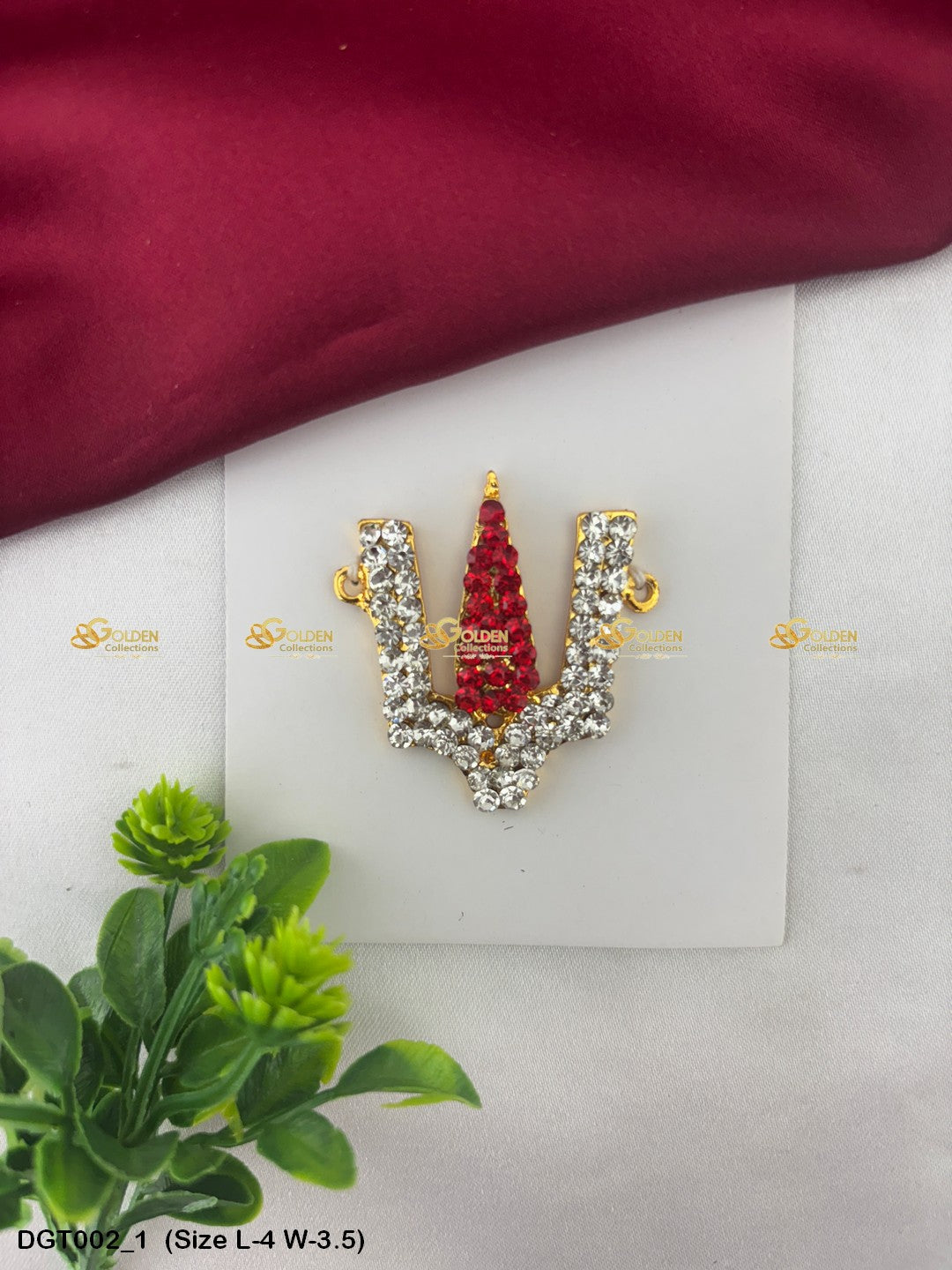 Vishnu Bindi Goldencollections Size: 4 x 3.5, Color: Multi, Style: Balaji Namam Image 1