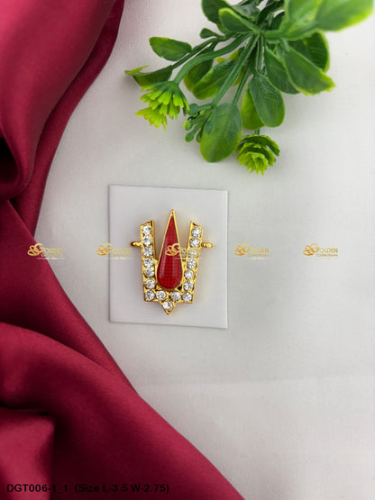 Vishnu Forehead Symbol Goldencollections Size: 3.5 x 2.75, Color: Multi, Style: Balaji Namam Image 1