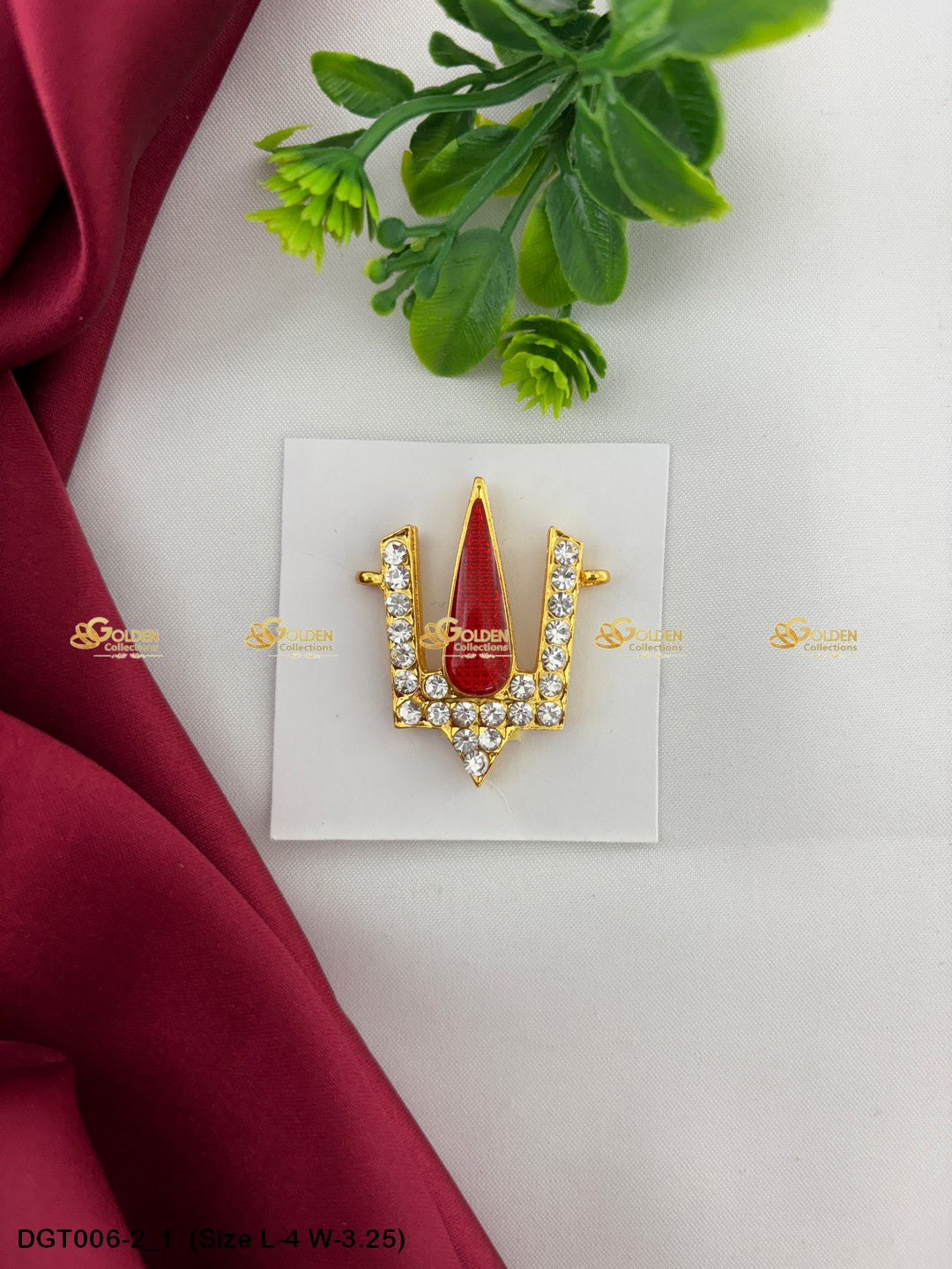 Vishnu Forehead Symbol Goldencollections Size: 4 x 3.25, Color: Multi, Style: Balaji Namam Image 1