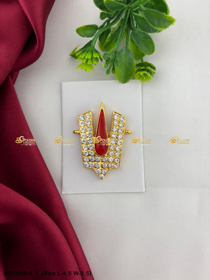 Vishnu Forehead Symbol Goldencollections Size: 4.5 x 3.5, Color: Multi, Style: Balaji Namam Image 1