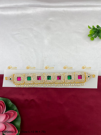 Waist Belt Jewellery For Hindu Gods Goldencollections Size: 12 x 1.75, Color: Multi, Style: Stone Waist Belt Image 1