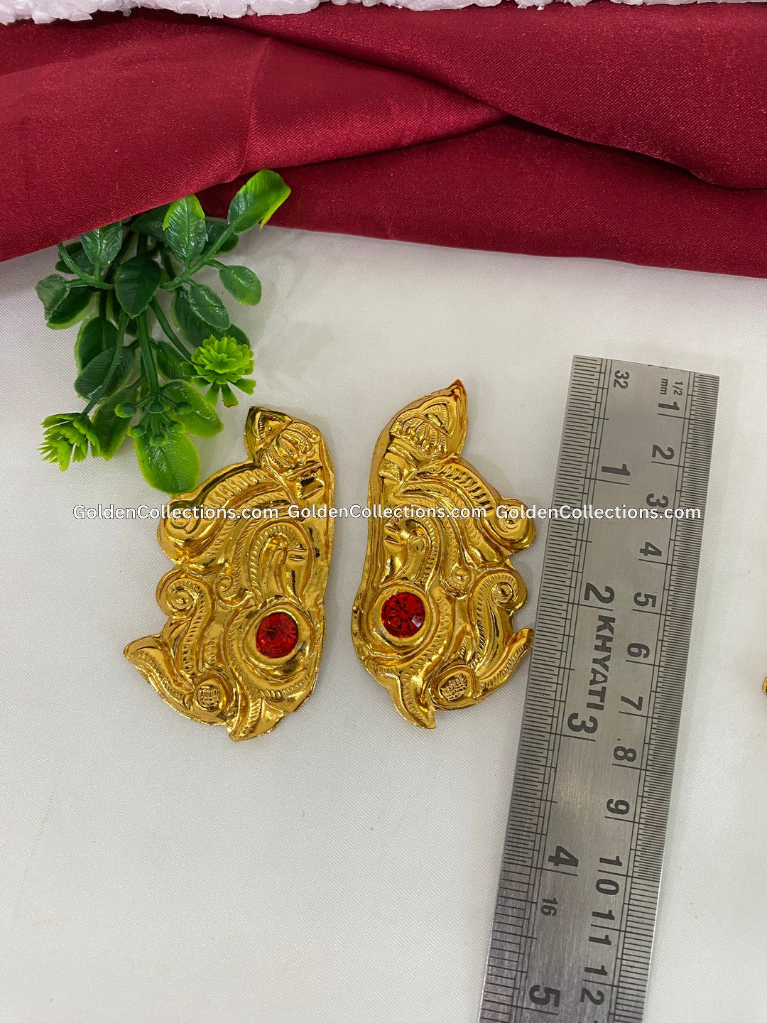 Amman Goddess Stone Earrings - Karna Pathakam - GoldenCollections DGE-004 2