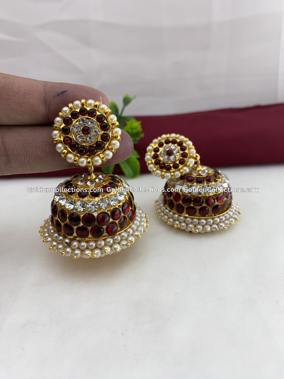 Bharatanatyam Dance Jewellery Earrings - GoldenCollections BJE-024