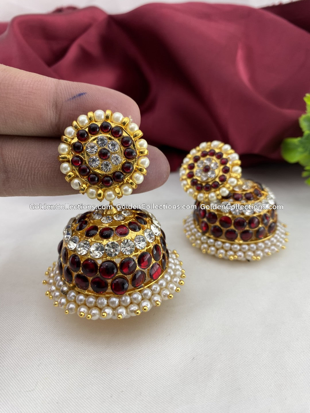 Bharatanatyam Dance Jewellery Earrings - GoldenCollections BJE-024 2