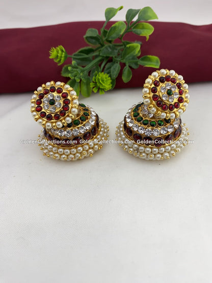 Bharatanatyam Temple Jewelry Earrings - GoldenCollections BJE-022 2
