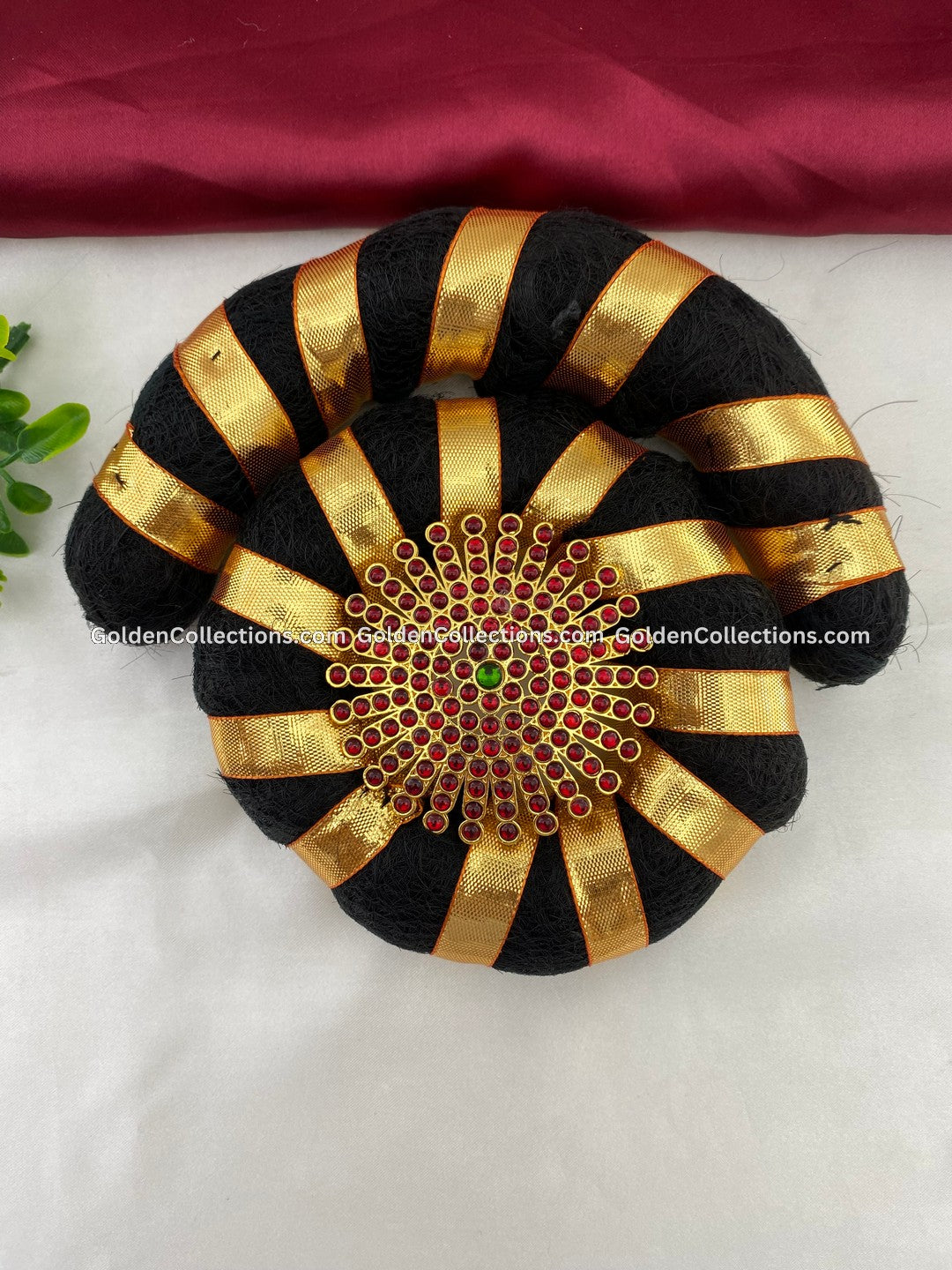 Bharatanatyam hair bun accessory purchase - GoldenCollections 2
