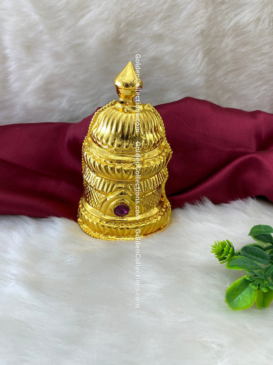 Diety Stone Gold Plated Crown Mukut - GoldenCollections - DGC-246
