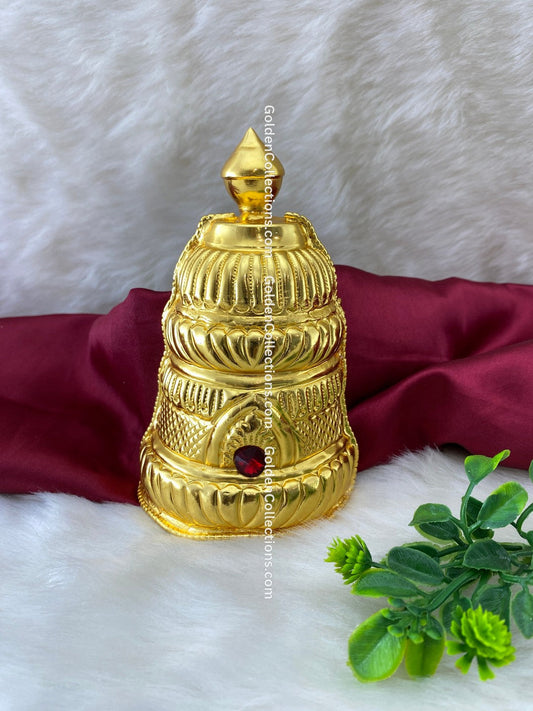 Diety Stone Gold Plated Crown Mukut - Online Exclusive - DGC-220