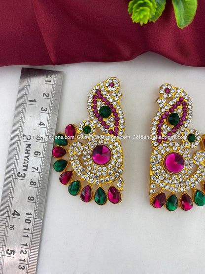 Divine Amman Stone Earrings - Karna Pathakam - GoldenCollections DGE-006 2