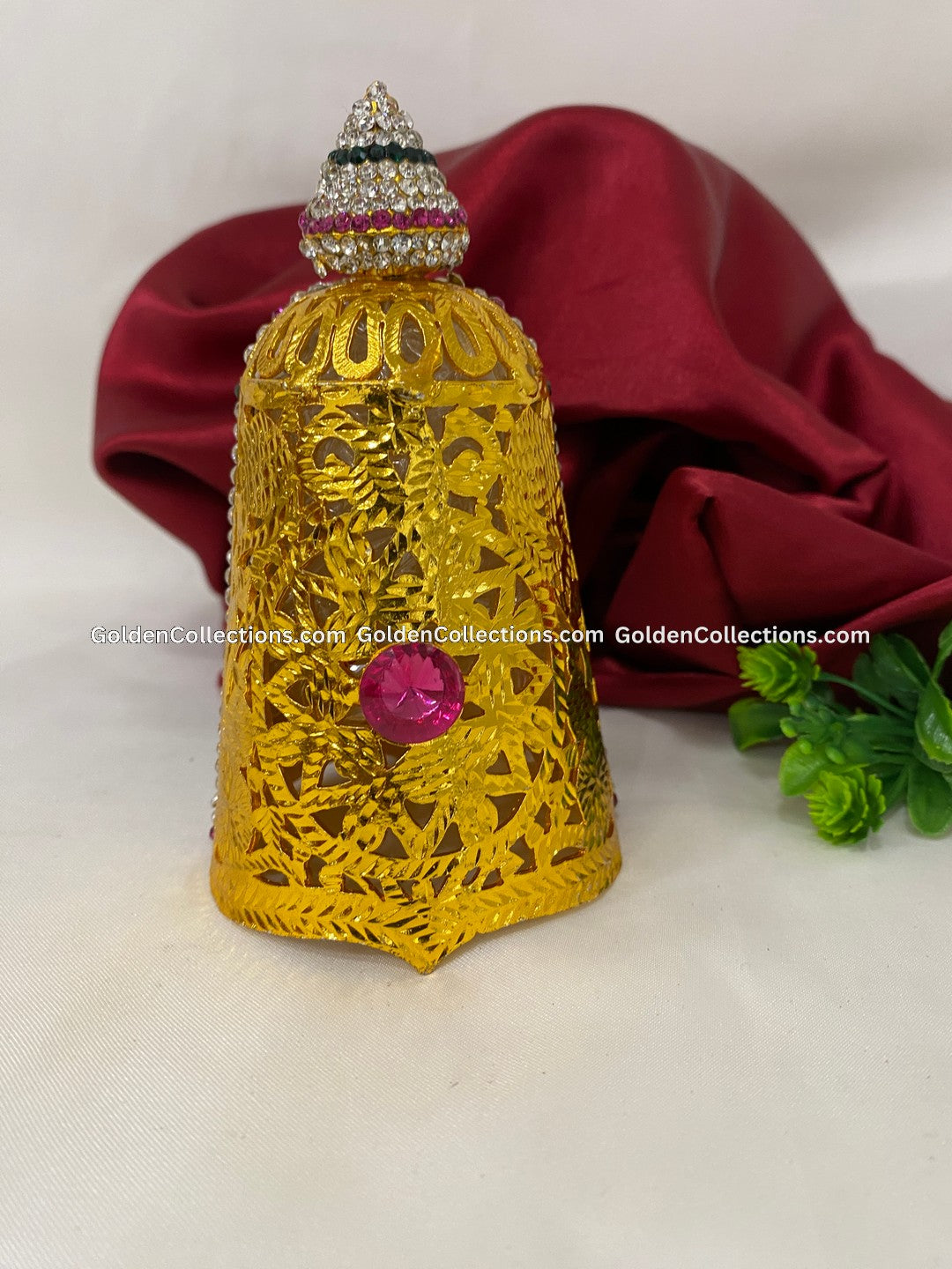 Divine Crown Mukut for Sacred Worship - GoldenCollections DGC-151