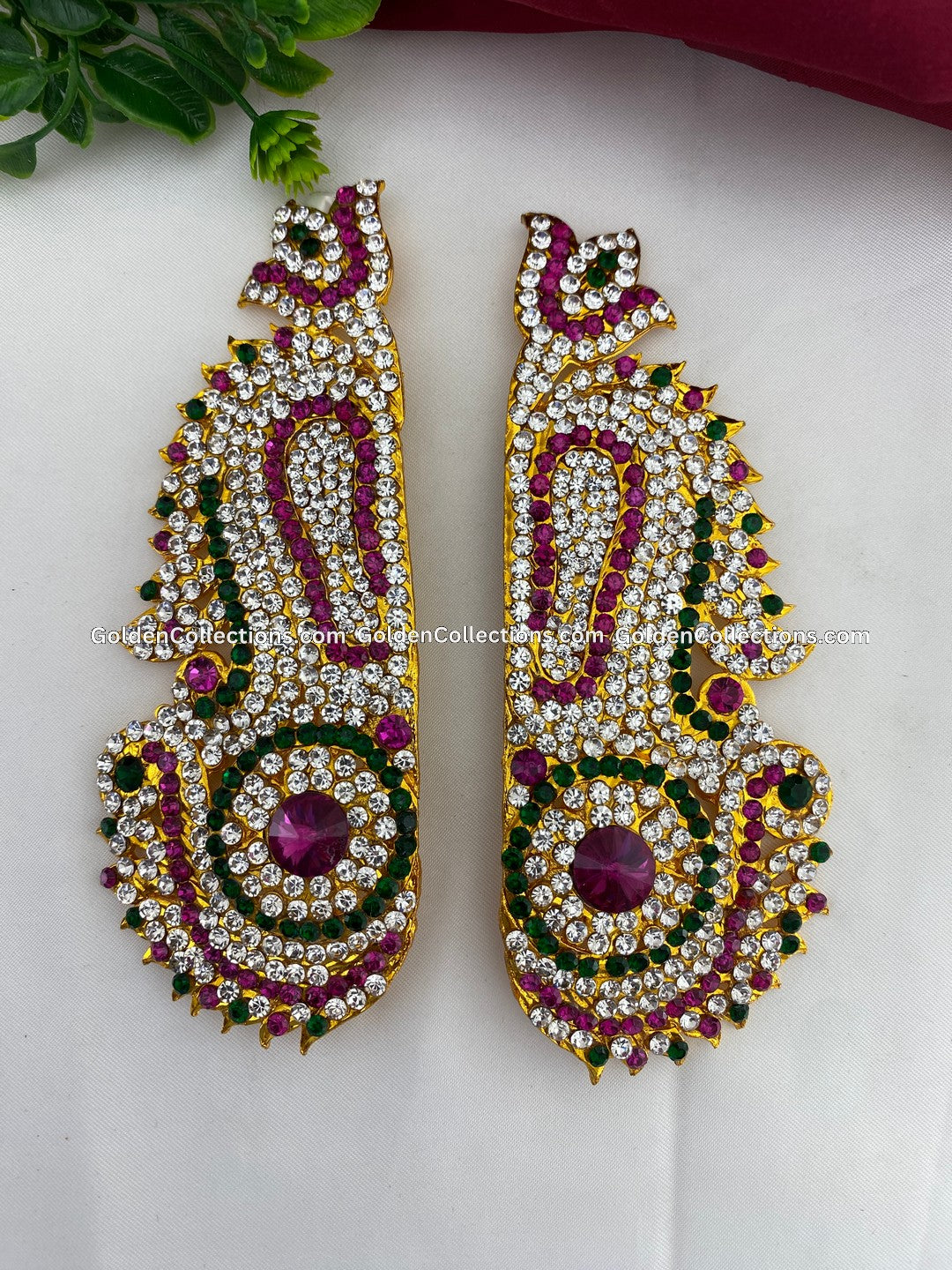 Ear Jewellery for Hindu Goddess Decoration - GoldenCollections DGE-036