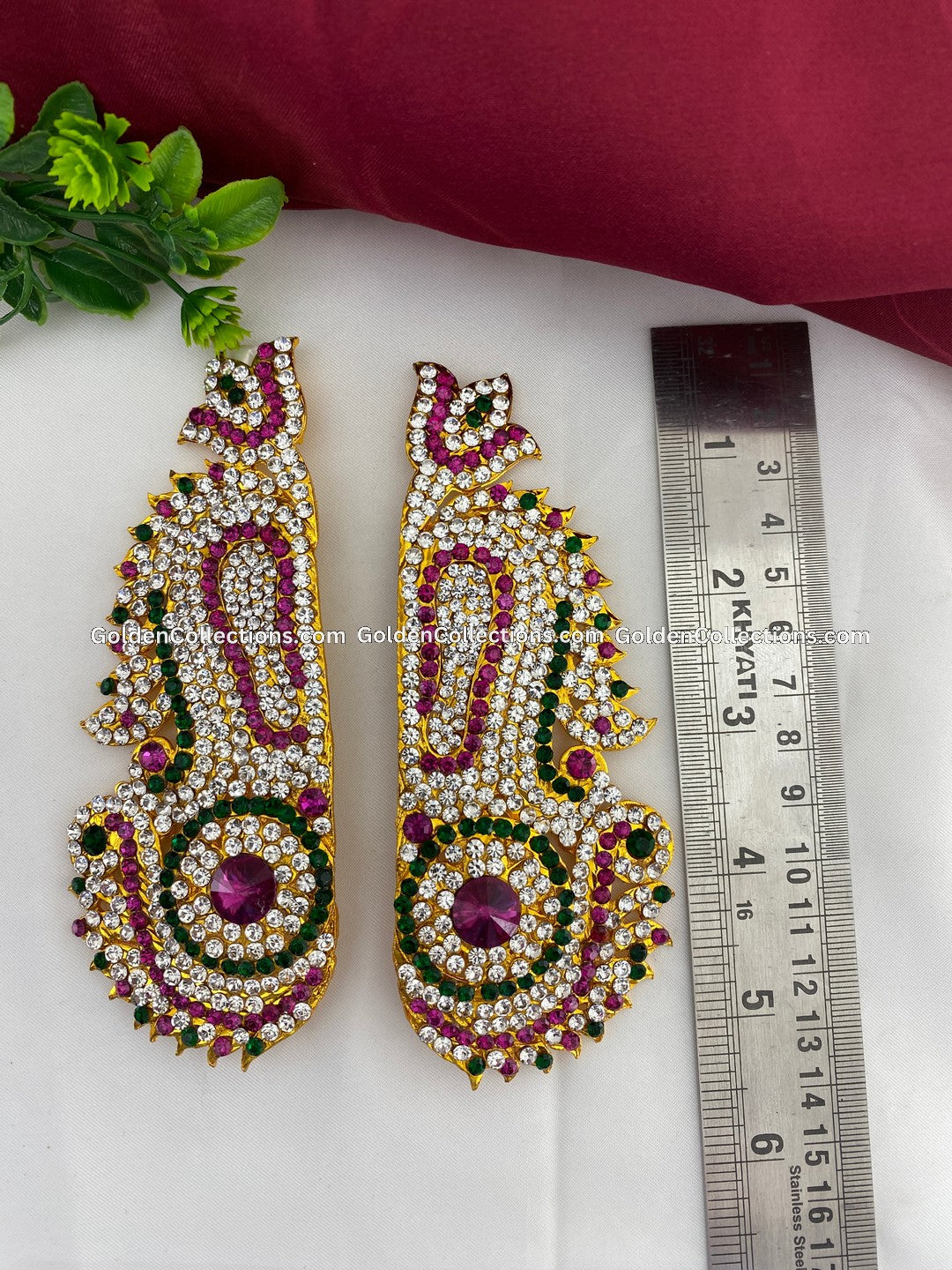Ear Jewellery for Hindu Goddess Decoration - GoldenCollections DGE-036 2