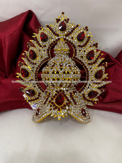 Elegant Crown Mukut for Hindu Goddess - GoldenCollections DGC-127