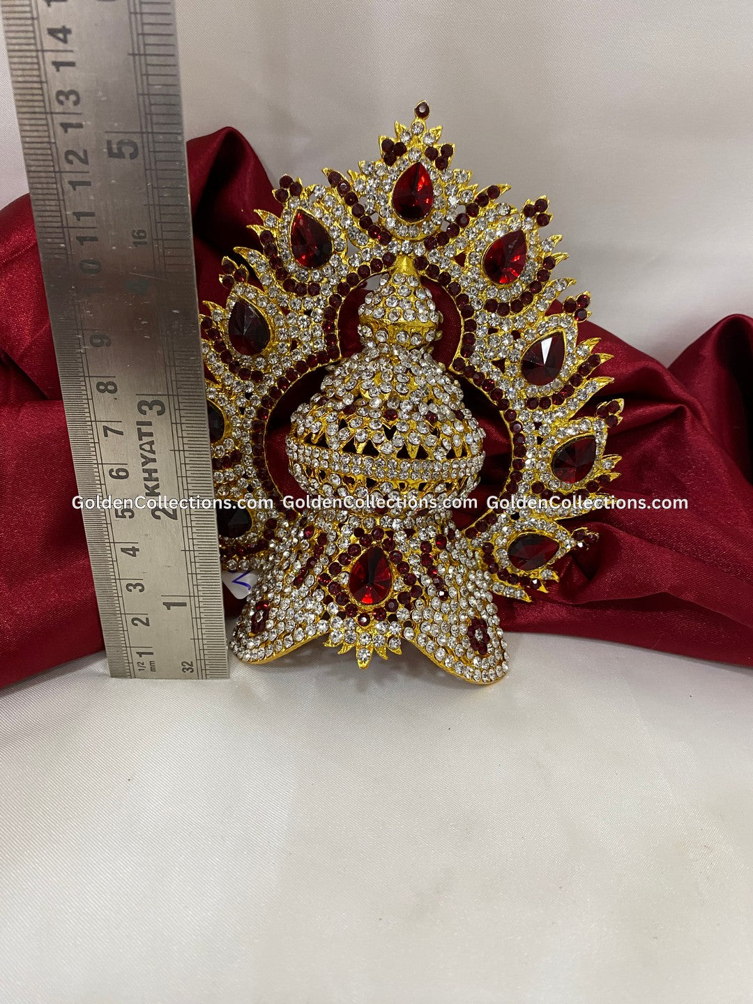 Elegant Crown Mukut for Hindu Goddess - GoldenCollections DGC-127 2