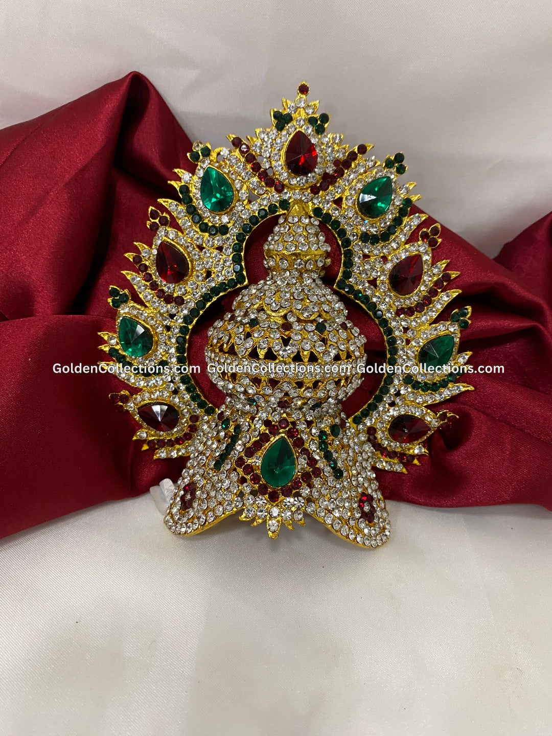 Elegant Gold Plated Crown Mukut - GoldenCollections DGC-040