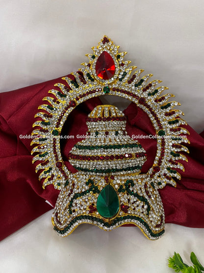 Exquisite Crown Mukut for Puja - GoldenCollections DGC-044