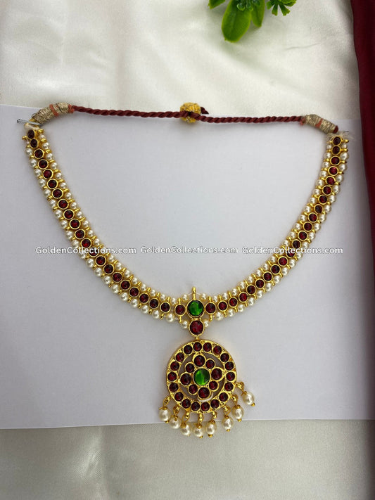 Gold Plated Bharatanatyam Short Haram - Traditional Jewelry BSN-036