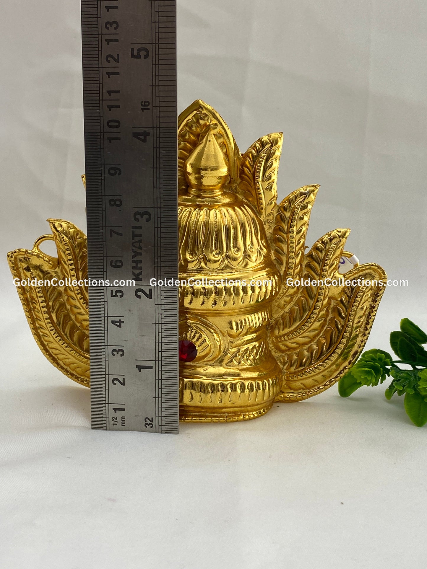 Gold Plated Deity Crown for Puja - GoldenCollections DGC-032 2