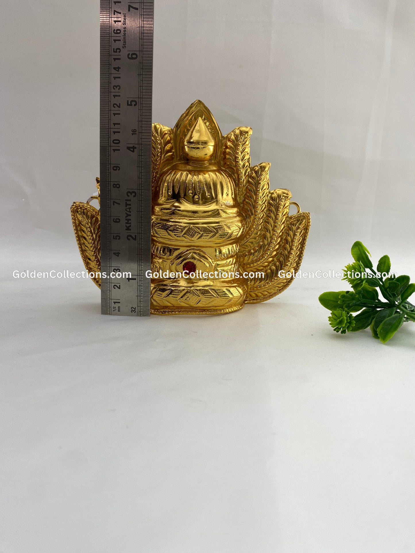 Gold Plated Full Crown for Hindu God Goddess - GoldenCollections DGC-017 2