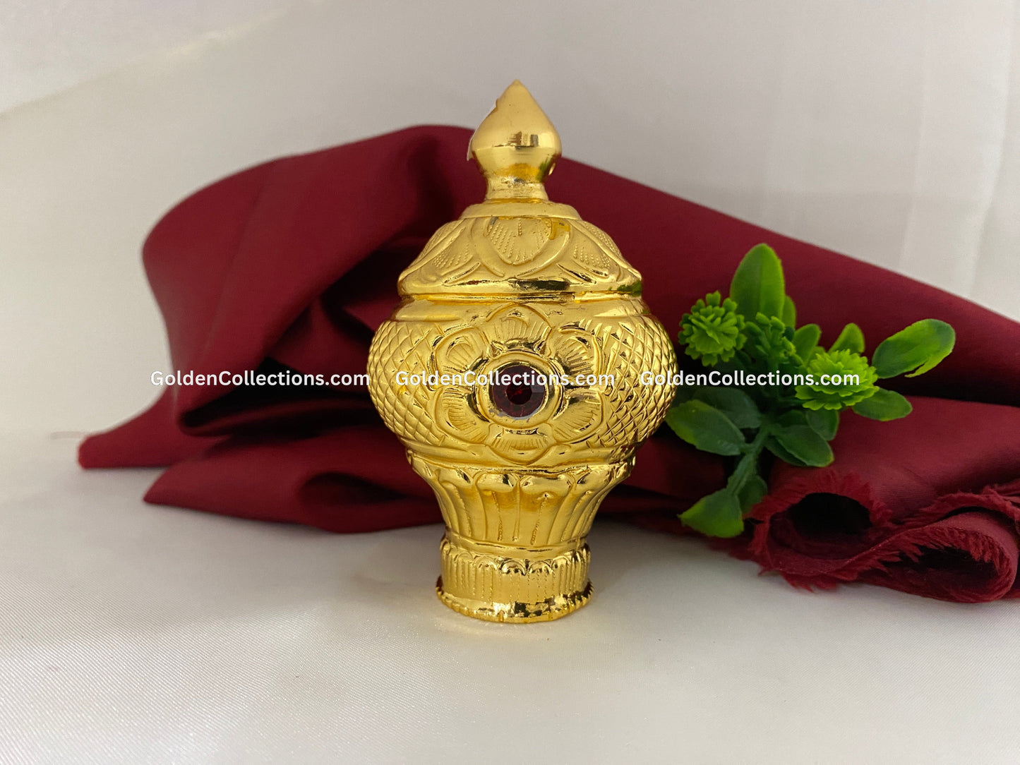Gold Plated Goddess Crown Mukut - GoldenCollections DGC-001