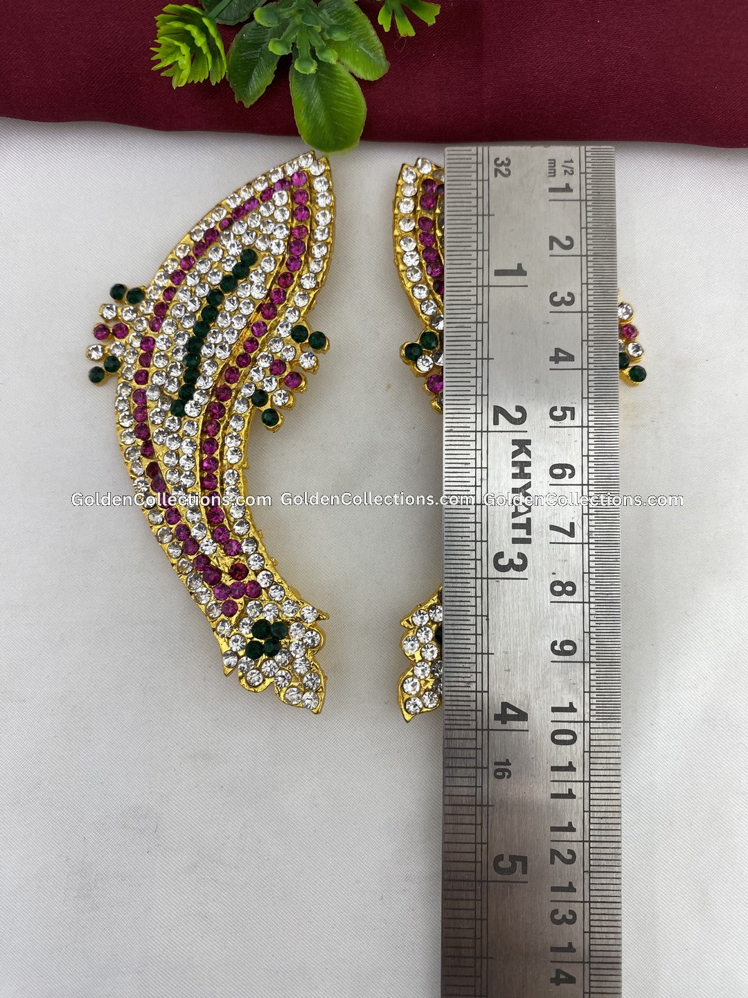 Hindu Goddess Earrings - Elegant Ear Jewels - GoldenCollections DGE-020 2