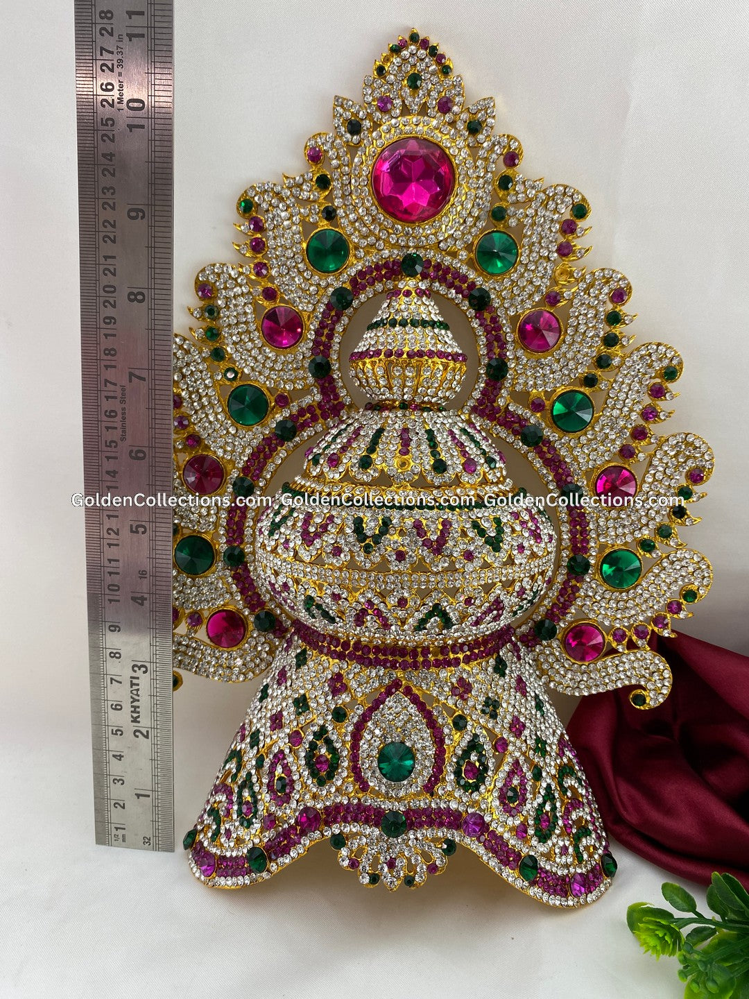 Ornate Crown Mukut for Goddess - GoldenCollections DGC-077 2