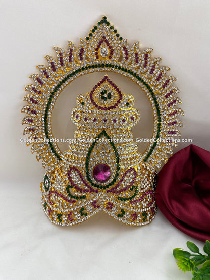 Ornate Crown Mukut for Goddess Idol - GoldenCollections DGC-109
