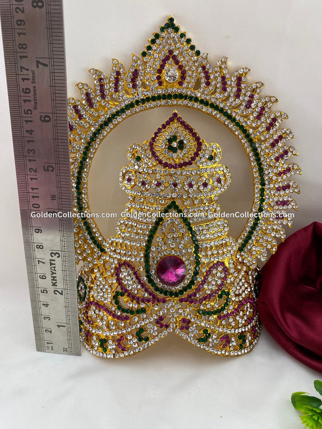 Ornate Crown Mukut for Goddess Idol - GoldenCollections DGC-109 2