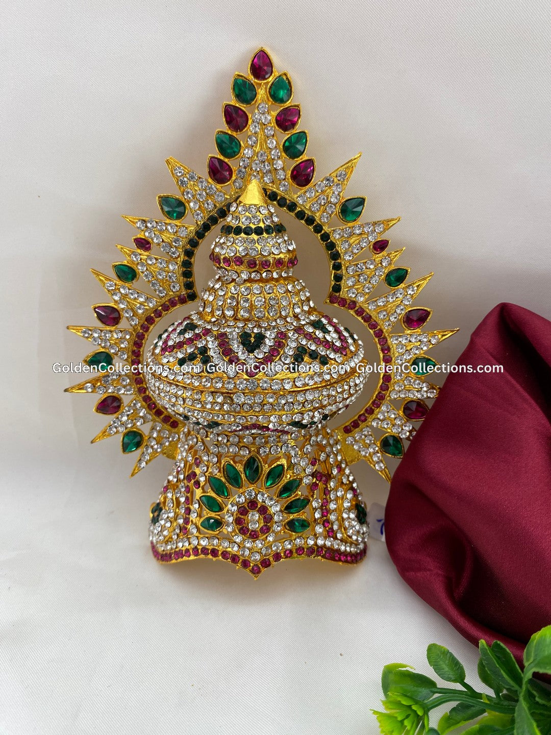 Ornate Crown for Hindu Deity - GoldenCollections DGC-097