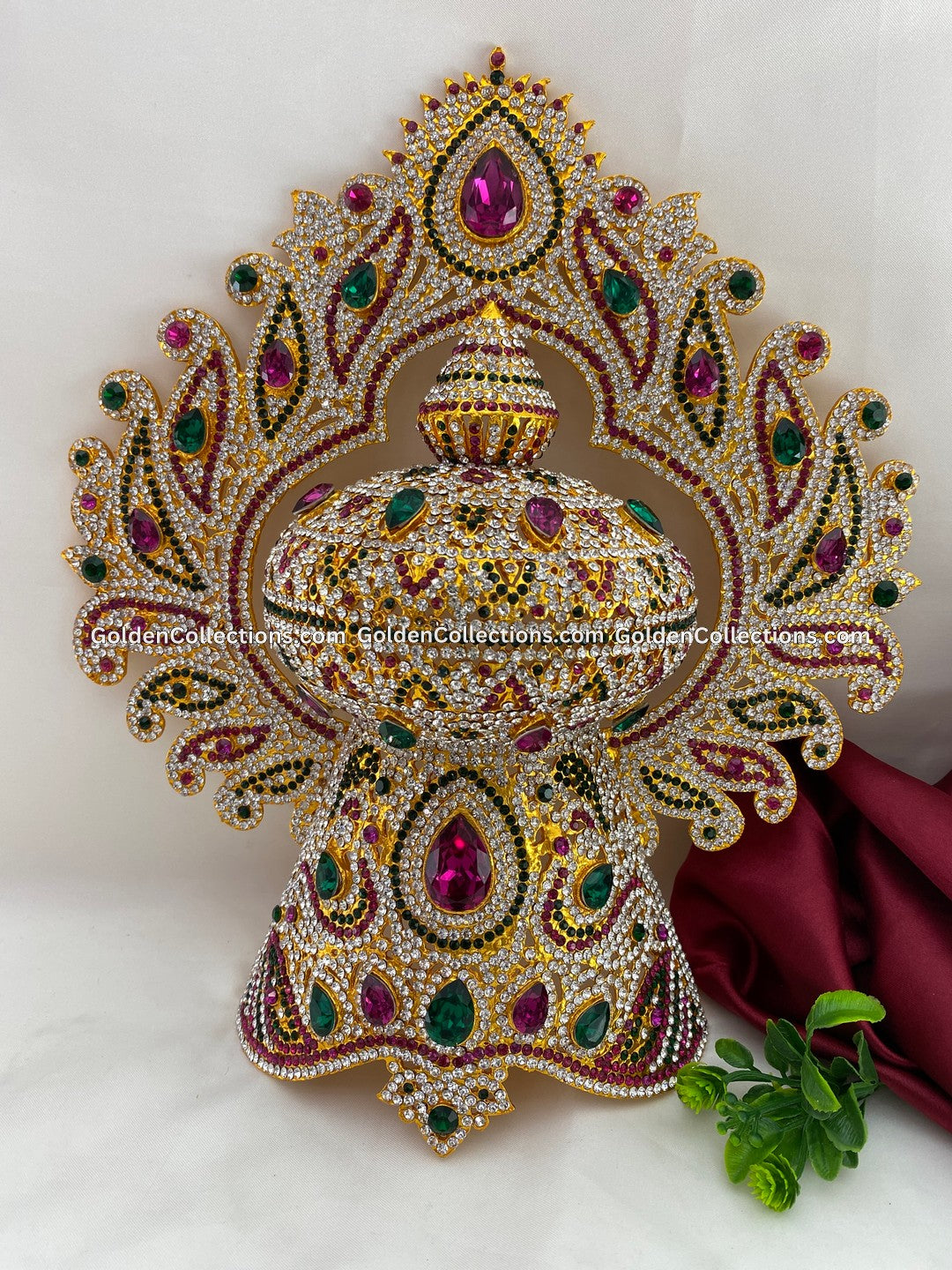 Ornate Crown for Hindu Deity - GoldenCollections DGC-125