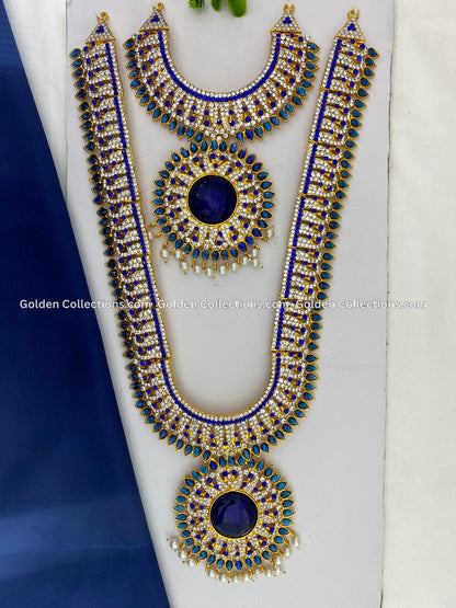 Ornate Deity Long Necklace - Divine Splendor - GoldenCollections