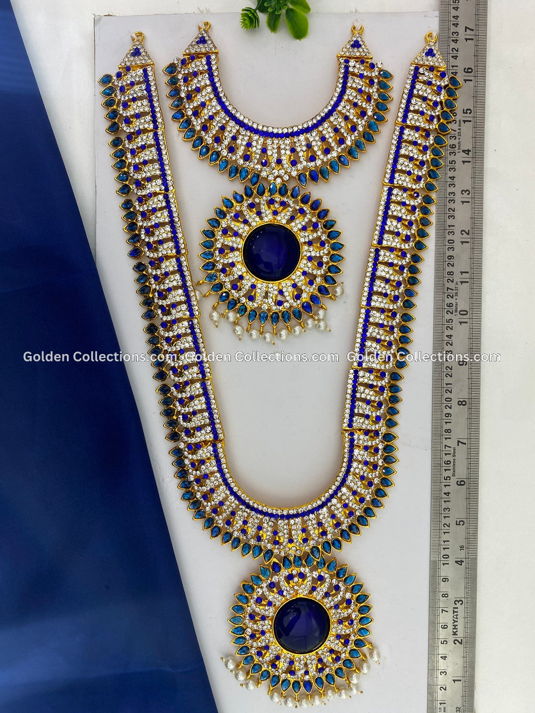 Ornate Deity Long Necklace - Divine Splendor - GoldenCollections