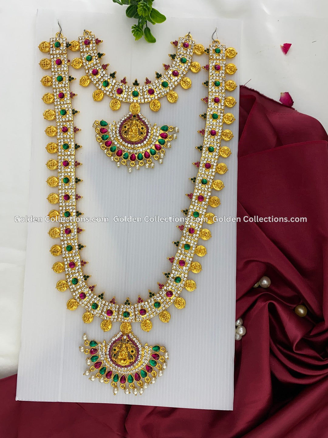 Ornate Goddess Lakshmi Long Necklace-GoldenCollections 2
