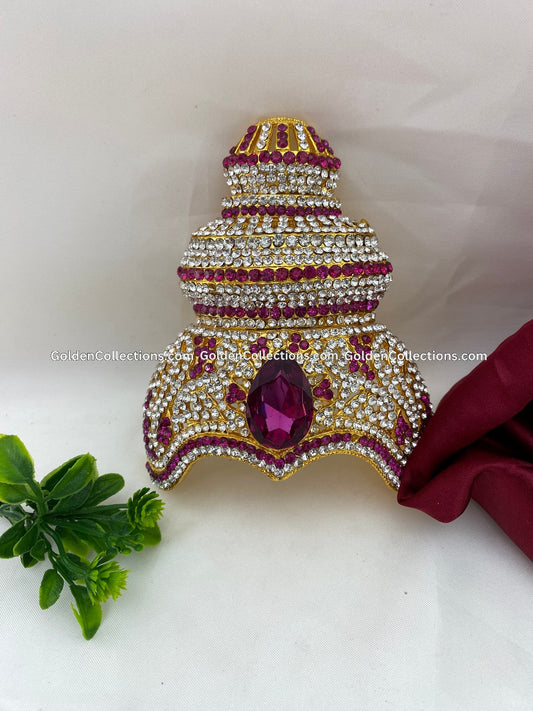 Regal Jewellery Crown for Hindu Goddess - GoldenCollections DGC-120