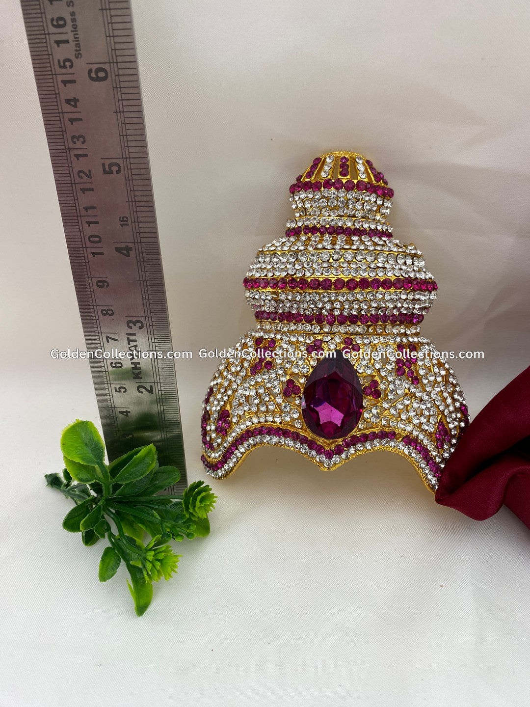 Regal Jewellery Crown for Hindu Goddess - GoldenCollections DGC-120 2