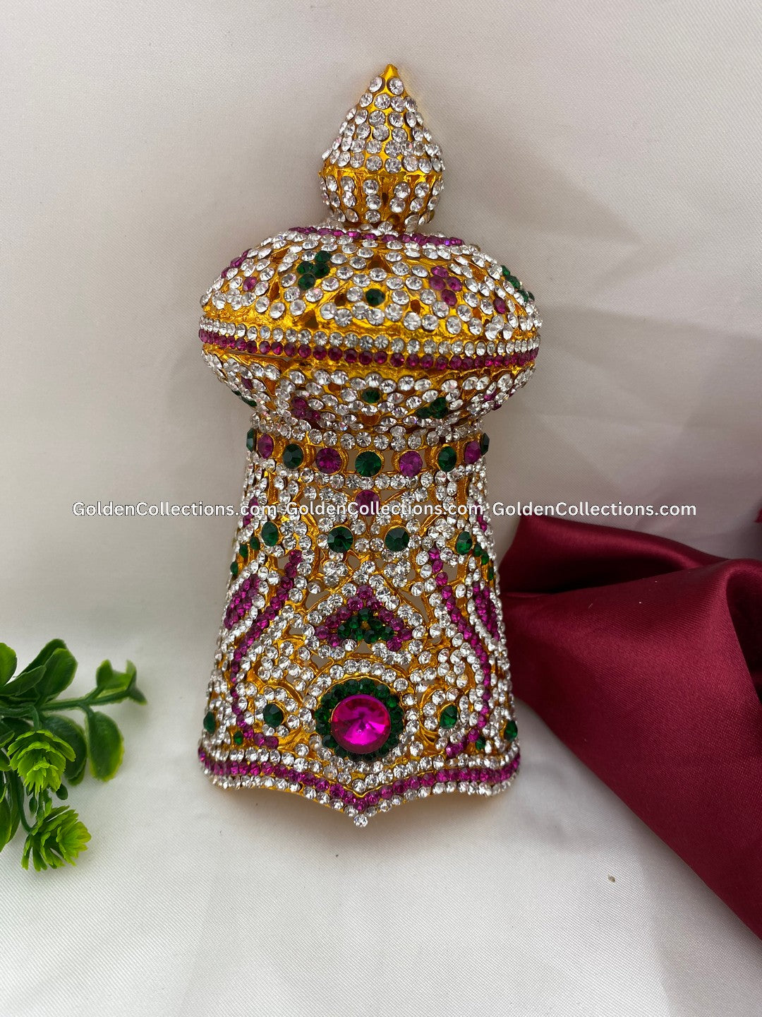 Sacred Jewellery Crown Mukut - GoldenCollections DGC-049