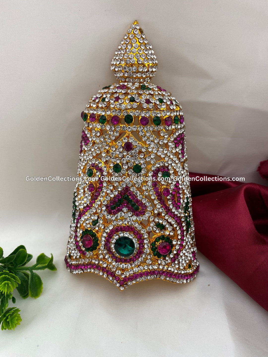 Sacred Jewellery Crown Mukut for Deity - GoldenCollections DGC-094